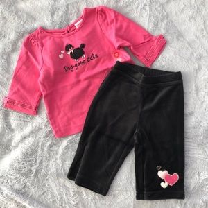 NWT Gymboree 3-6 Mos Poodle Shirt Pants Outfit